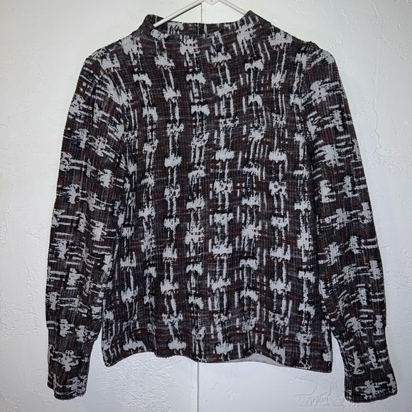 Nic+Zoe Waffle Stitch Knit Funnel Neck Long Sleeve - Picture 2 of 10